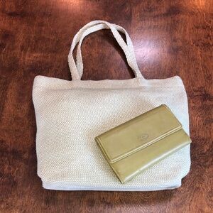 TALBOTS Green bag and wallet